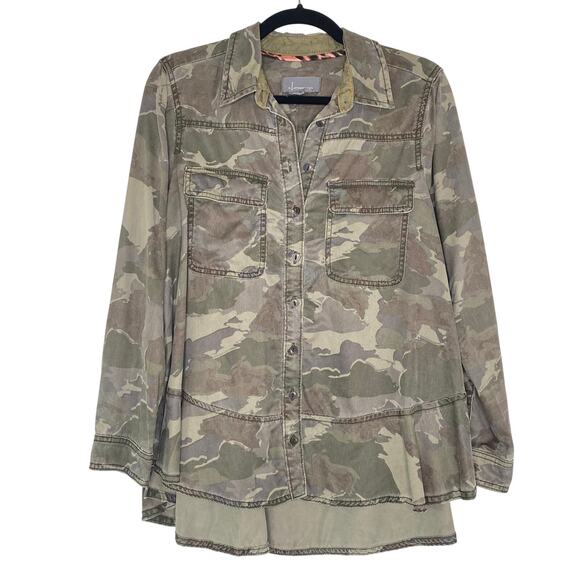 Anthropologie Montana Camo Button down Blouse 4 - Picture 1 of 11